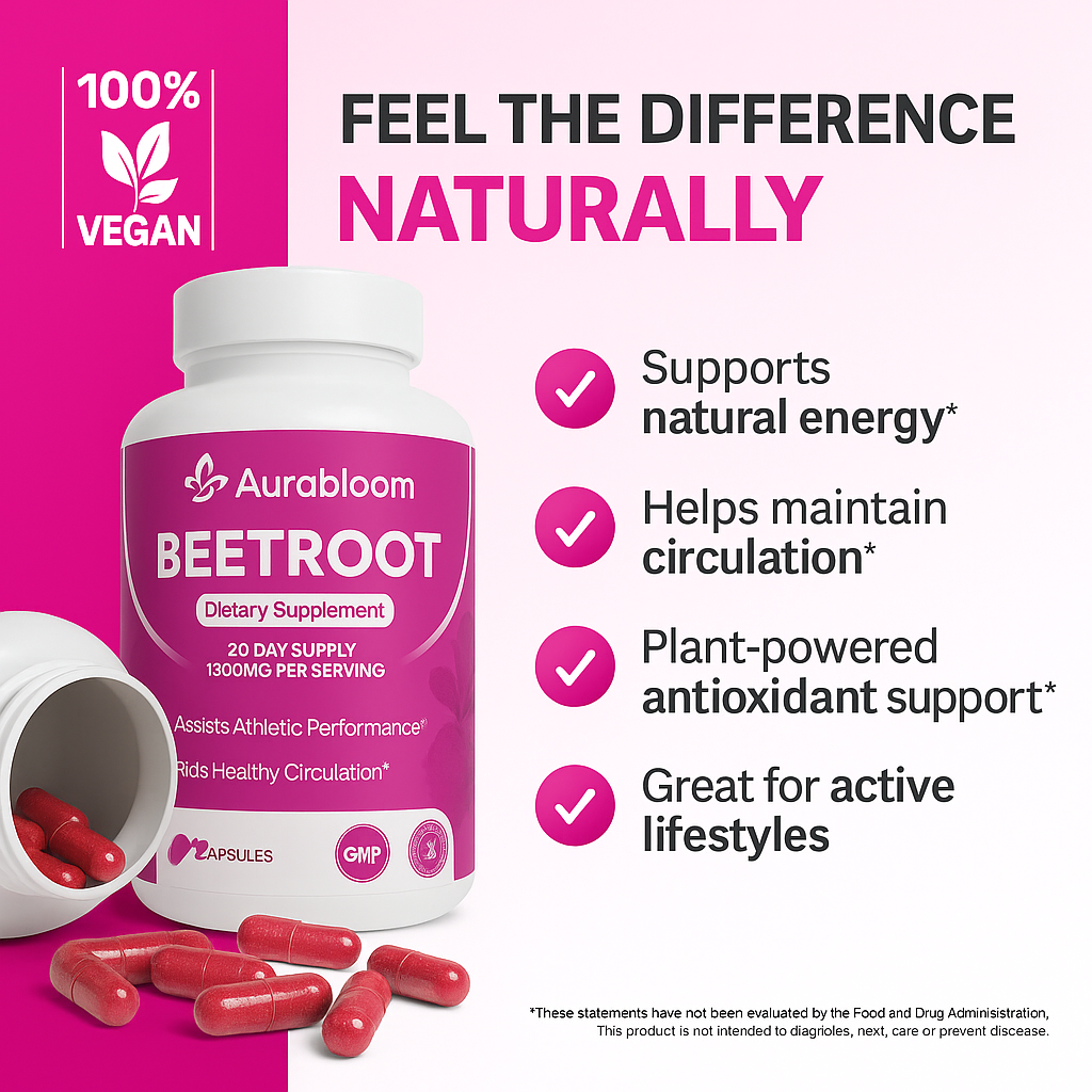 Aurabloom Organic Beet Root Capsules